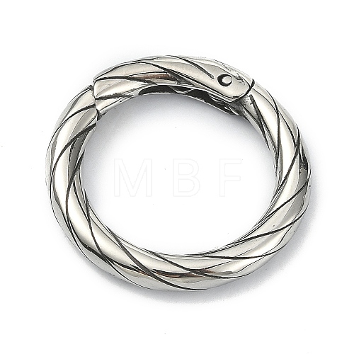 Tibetan Style 316 Surgical Stainless Steel Spring Gate Rings STAS-E191-03AS-01-1