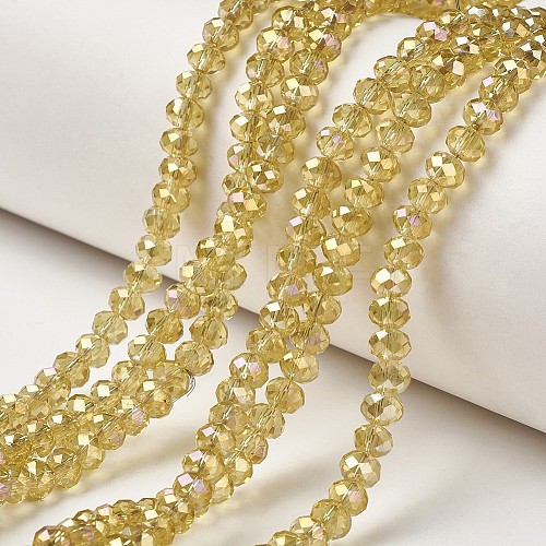 Electroplate Transparent Glass Beads Strands EGLA-A034-T2mm-T14-1