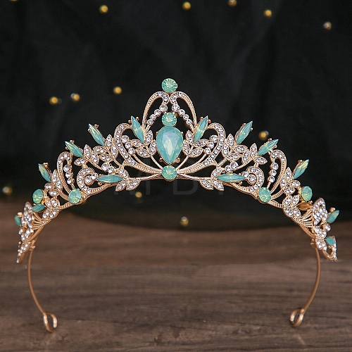 Alloy Rhinestone Crown Hair Bands for Woman Girls PW-WGB2F57-22-1