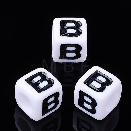 Letter Acrylic Beads PL37C9129-B-1