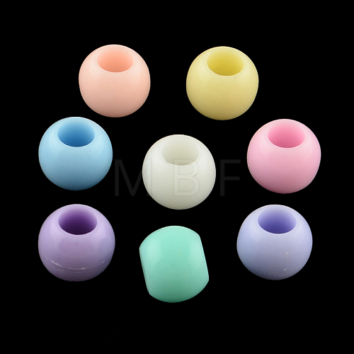 Opaque Acrylic European Beads X-OPDL-S014-03-1