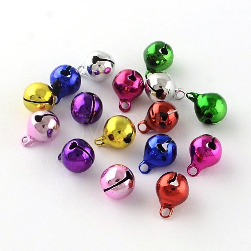 PVD Vacuum Plating Brass Bell Charms Pendants KKB-R002-8mm-M-1