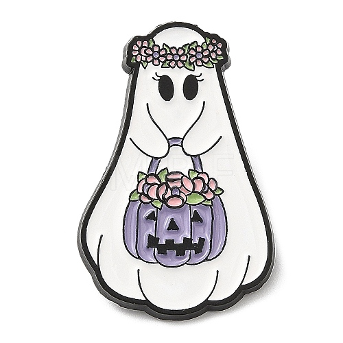 Halloween Theme Ghost Enamel Pin JEWB-E023-06EB-04-1
