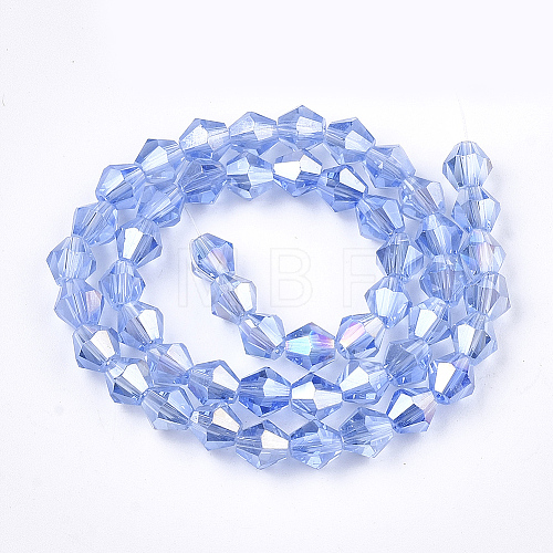 Electroplate Glass Beads Strands EGLA-Q118-6mm-B04-1