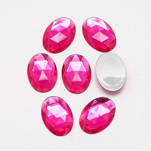 Acrylic Rhinestone Flat Back Cabochons GACR-Q011-13x18-07-1