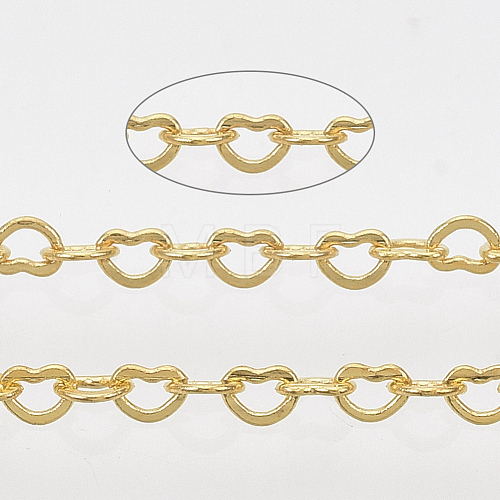 Soldered Brass Heart Chains CHC-T008-03G-1