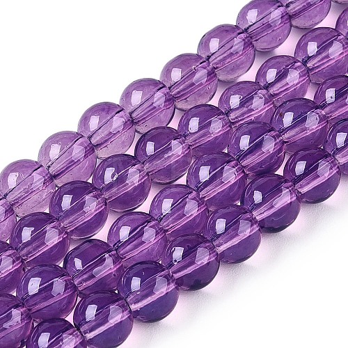 Baking Painted Glass Beads Strands DGLA-Q023-8mm-DB44-1