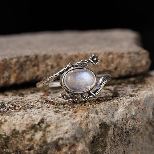 925 Sterling Silver with Natural Moonstone Finger Rings WGB2E64-34-1