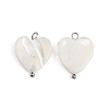 Natural Shell Heart Pendants STAS-D378-34P-1