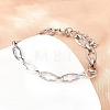 304 Stainless Steel Cross Link Chain Bracelet & Necklace Jewelry Sets SJEW-L199-07P-3