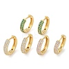 Rack Plating Ring Brass Micro Pave Cubic Zirconia Hoop Earrings EJEW-Z059-12G-1