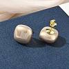 Brass & ABS Plastic Imitation Pearl Stud Earrings for Women PL-CBA760A-03B-G03-3
