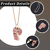 Alloy Rose Rhinestone Whistle Pendant Necklaces NJEW-WH20001-24G-02-6