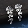 Brass Clear Cubic Zirconia Stud Earrings EJEW-D301-06P-03-1