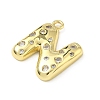 Brass Micro Pave Clear Cubic Zirconia Pendants KK-I476-02G-N-2