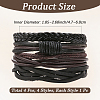 1Bag Mixed Styles Adjustable PU Leather Cord Braided Bracelets for Unisex BJEW-CL0001-47A-2