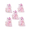 Transparent Resin Bowknot Kitten Decoden Cabochons RESI-M045-07-2