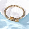 304 Stainless Steel Torque Bangles for Women BJEW-P310-21GP-2