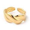 Ion Plating(IP) 304 Stainless Steel Twist Rope Shape Open Cuff Ring for Women RJEW-E063-06G-2