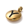 304 Stainless Steel Black Enamel Charms STAS-R009-01G-Y-2