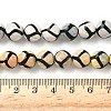 Tibetan Style Turtle Back Pattern dZi Beads Strands G-G036-10mm-2