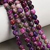 Dyed Natural White JadeImitation Charoite Smooth Round Beads Strands GG-CBA3334-A01-6mm-C-1