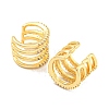 Rack Plating Brass with Clear Cubic Zirconia Multi Lines Cuff Earrings EJEW-A028-59G-2