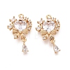 Valentine's Day Brass Micro Pave Clear Cubic Zirconia Pendants KK-N288-13G-1