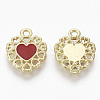 Golden Plated Alloy Enamel Pendants X-PALLOY-N154-04B-2