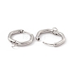 Tarnish Resistant 201 Stainless Steel Hoop Earring Findings STAS-H166-04P-3