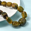 Dyed Natural Agate Cuboid Graduated Beaded Necklaces with Alloy Clasps NJEW-C113-01I-2