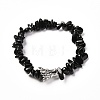Natural & Synthetic Mixed Gemstone Stretch Bracelet for Men Women BJEW-JB06706-5