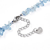 Natural Aquamarine Chip Beads Bracelets for Women BJEW-T022-03A-3