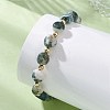 Natural Tree Agate & 304 Stainless Steel Beads Braided Bead Bracelets BJEW-JB13670-2