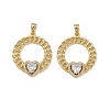 Brass Micro Pave Cubic Zirconia Pendants KK-I358-068G-05-1