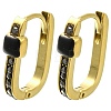 Ion Plating(IP) 304 Stainless Steel Enamel Rectangle Hoop Earrings EJEW-I316-05G-02-1