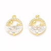 Brass Micro Pave Cubic Zirconia Charms KK-P228-39G-2