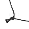 Alloy Feather Pendant Black Waxed Polyester Cord Long Necklaces NJEW-JN05638-5