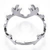 Non-Tarnish 304 Stainless Steel Deer Antler Adjustable Ring for Women X-RJEW-T027-06P-4