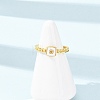 Brass Shell Open Cuff Rings for Women RJEW-K309-38G-1