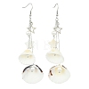 Shell & Brass & 304 Stainless Steel Dangle Earrings EJEW-TA00809-3