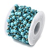 Handmade Synthetic Turquoise Beads & 316 Stainless Steel Round Link Chains CHS-L033-11G-3