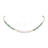 Natural Gemstone & Natural Pearl & Glass Seed Beaded Necklaces for Women NJEW-JN05094-4