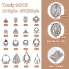 96Pcs 16 Style Tibetan Style Alloy Chandelier Component Links FIND-TA0002-58-12