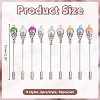 18Pcs 9 Styles Brass & Baking Paint Glass Pearl Round Beads Brooches JEWB-HY00006-2