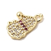 Christmas Brass Micro Pave Cubic Zirconia Charms KK-L258-04G-B01-2