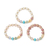3Pcs Gemstone Disc Bead with Brass Finger Rings RJEW-JR00985-03-2