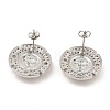 Brass Micro Pave Cubic Zirconia Stud Earrings EJEW-E600-01P-2