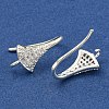 Brass Micro Pave Clear Cubic Zirconia Earring Hooks KK-R149-22S-2