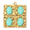 304 Stainless Steel with Turquoise Pendants GG-OY001-03G-01-1